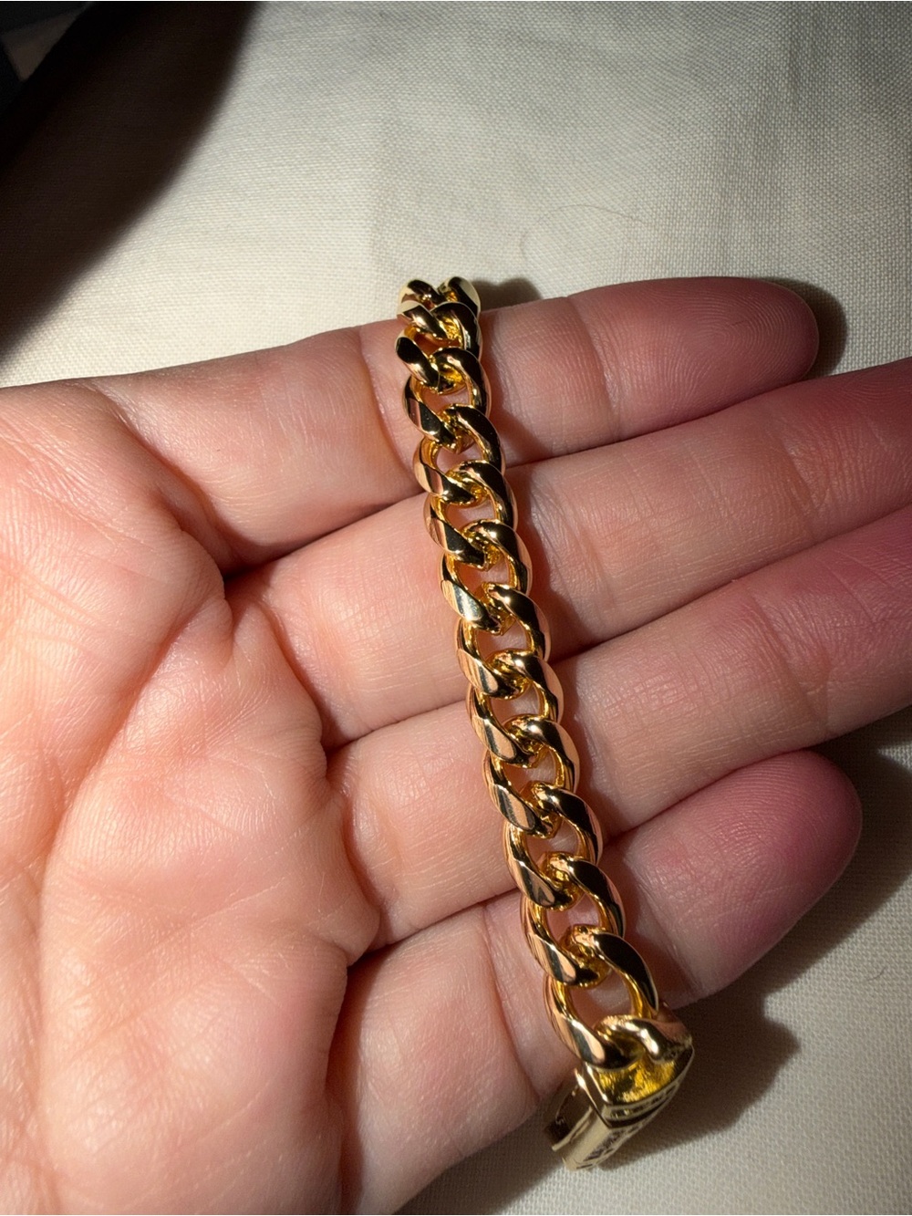 NEW MONACO 14K GOLD HOLLOW CUBAN WOMEN’S BRACELET - Picture 10 of 10